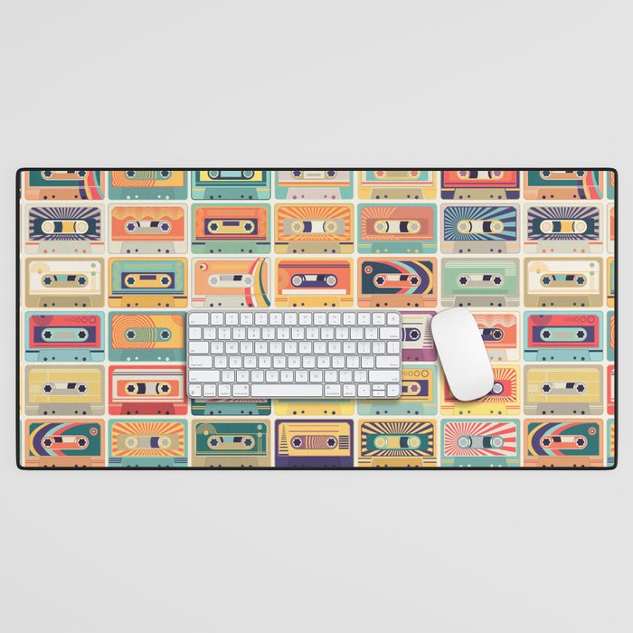 Retro 90s Mixtapes Desk Mat Gallery Image 1