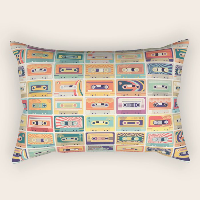 Retro 90s Mixtapes Rectangular Pillow Gallery Image 2