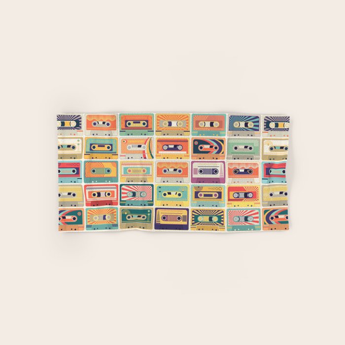 Retro 90s Mixtapes Bath Towel Gallery Image 1