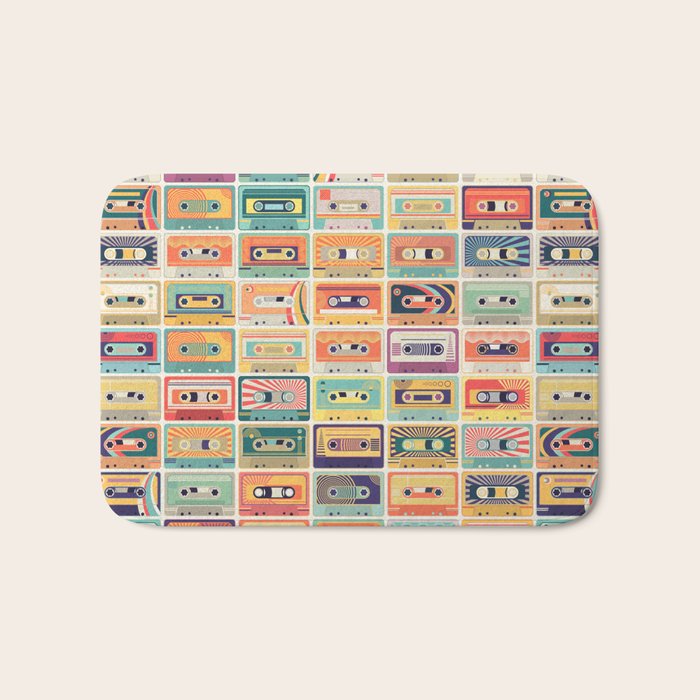 Retro 90s Mixtapes Bath Mat Gallery Image 1