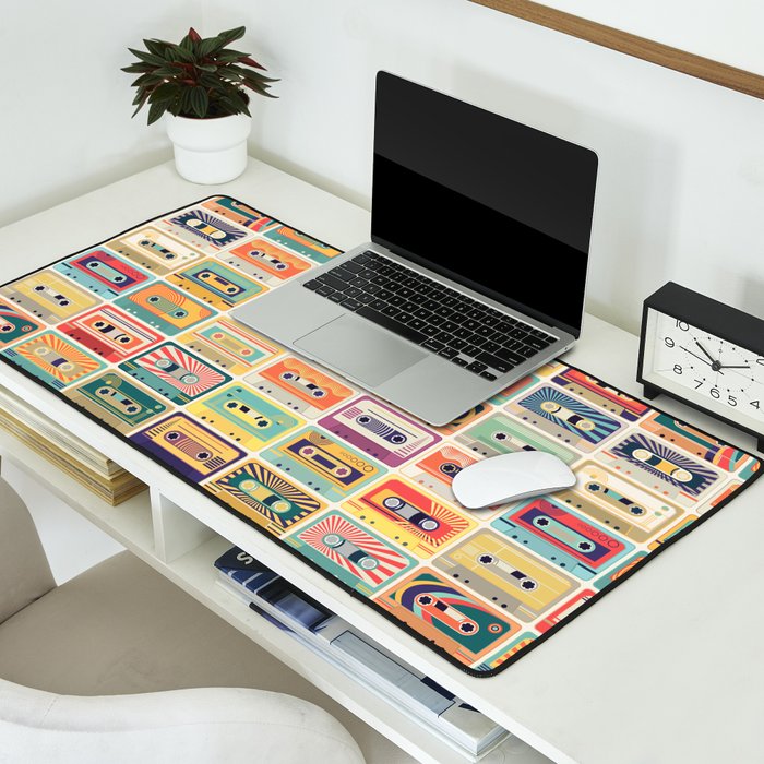 Retro 90s Mixtapes Desk Mat Gallery Image 2