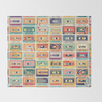 Retro 90s Mixtapes Throw Blanket Gallery Image 2