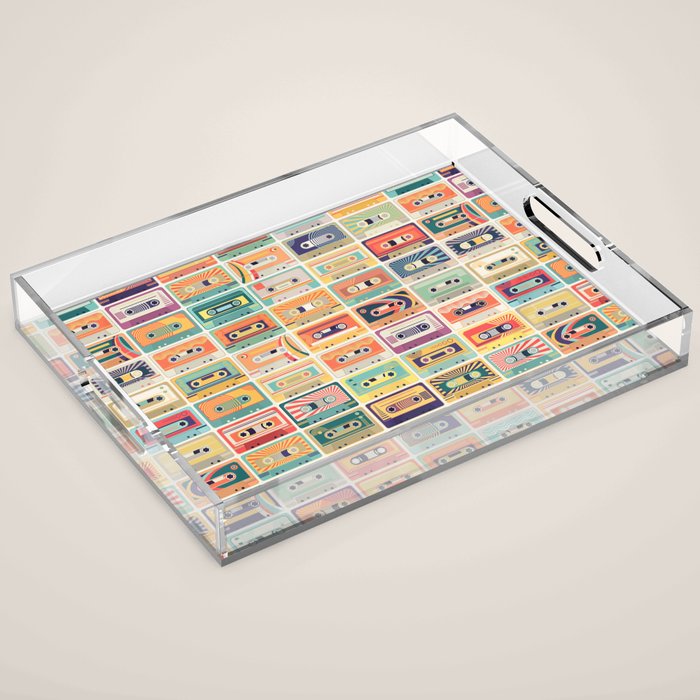 Retro 90s Mixtapes Acrylic Tray Gallery Image 1