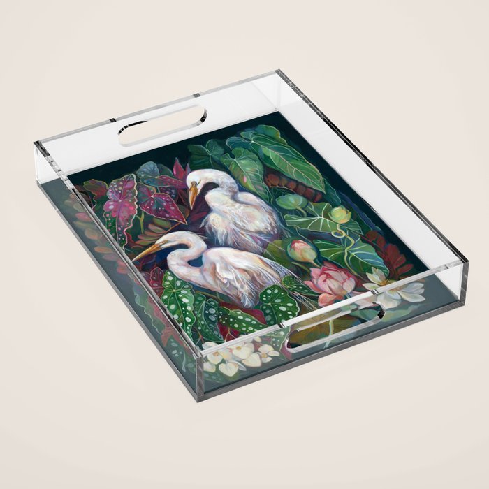 Begonia Egret  Acrylic Tray Gallery Image 1