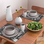 Six Skeletons Smoking vintage black and white photograph / photography poster Placemat Gallery Image 2