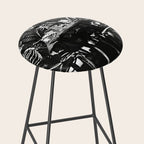 Six Skeletons Smoking vintage black and white photograph / photography poster Stool Gallery Image 2