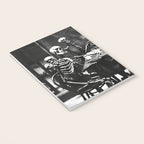 Six Skeletons Smoking vintage black and white photograph / photography poster Notebook Gallery Image 3