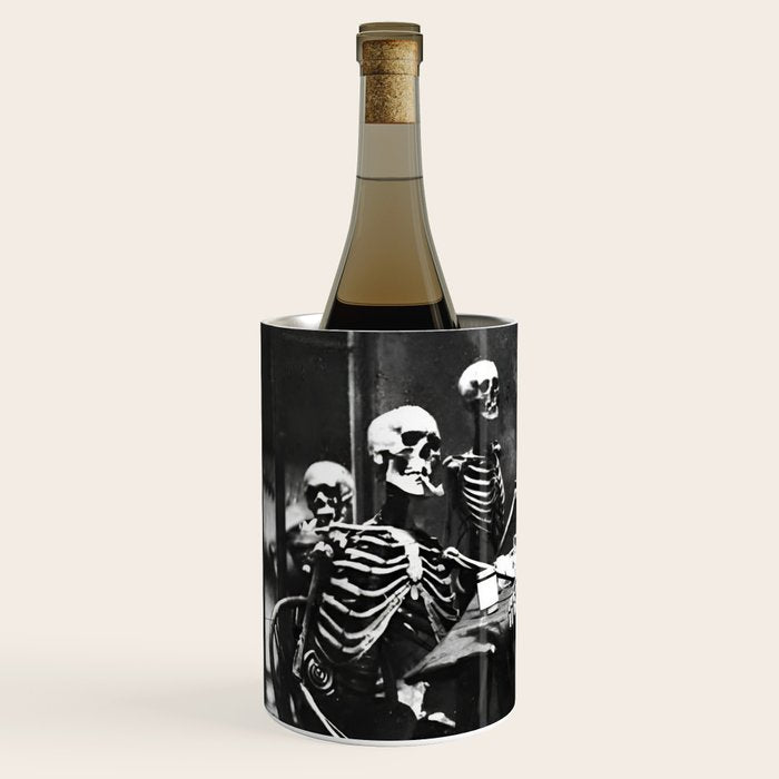 Six Skeletons Smoking vintage black and white photograph / photography poster Wine Chiller Gallery Image 2