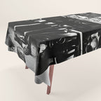 Six Skeletons Smoking vintage black and white photograph / photography poster Tablecloth Gallery Image 1