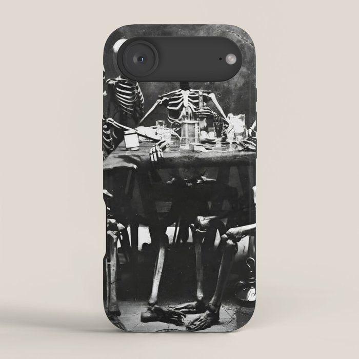 Six Skeletons Smoking vintage black and white photograph / photography poster iPhone Case Gallery Image 2
