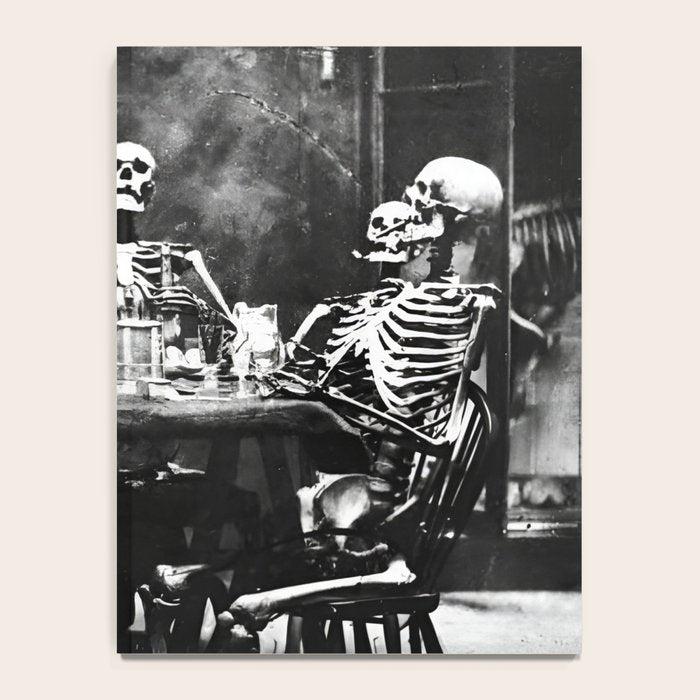 Six Skeletons Smoking vintage black and white photograph / photography poster Notebook Gallery Image 4