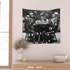 Six Skeletons Smoking vintage black and white photograph / photography poster Wall Tapestry Gallery Image 2