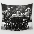 Six Skeletons Smoking vintage black and white photograph / photography poster Wall Tapestry Gallery Image 4