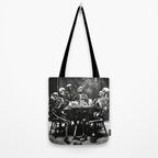Six Skeletons Smoking vintage black and white photograph / photography poster Tote Bag Gallery Image 2