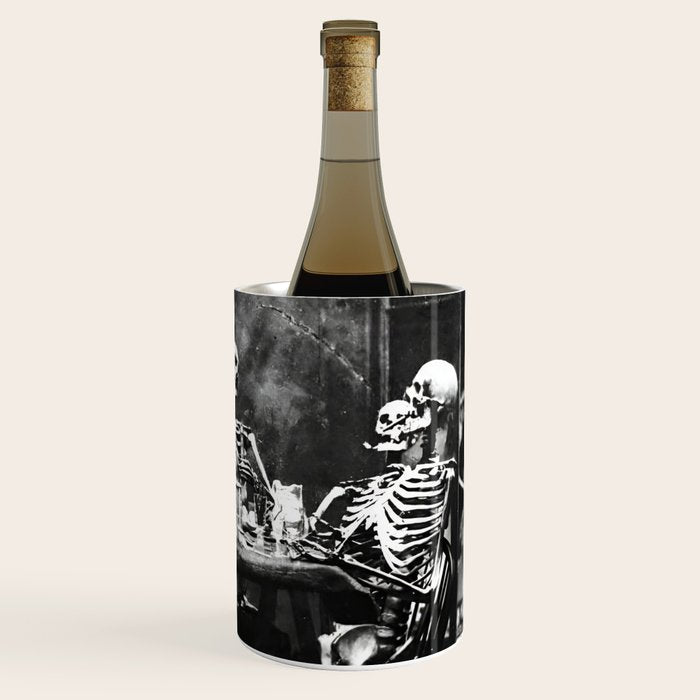 Six Skeletons Smoking vintage black and white photograph / photography poster Wine Chiller Gallery Image 3