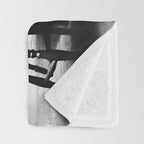 Six Skeletons Smoking vintage black and white photograph / photography poster Throw Blanket Gallery Image 3