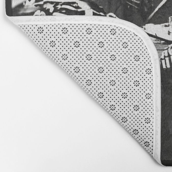 Six Skeletons Smoking vintage black and white photograph / photography poster Bath Mat Gallery Image 2