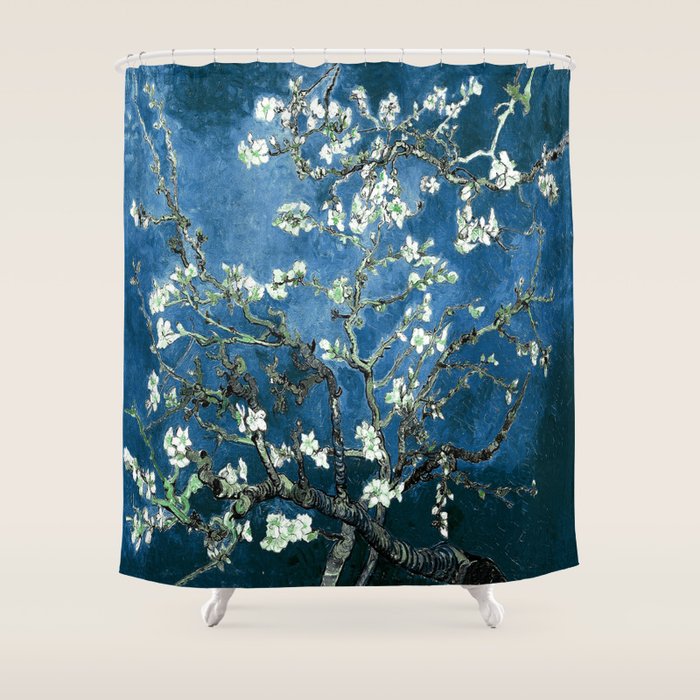 Van Gogh Almond Blossoms : Ocean Blue Art & Home Decor Shower Curtain Gallery Image 1