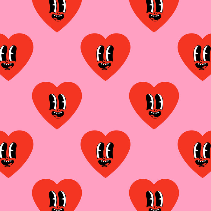 Funny retro love heart cartoon pattern Coffee Mug Gallery Image 2