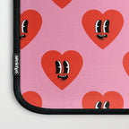 Funny retro love heart cartoon pattern Laptop Sleeve Gallery Image 3