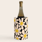 Retro Fun Floral - Off-white, Yellow and Black Wine Chiller Gallery Image 1