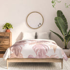 Modern boho pink tropical watercolour palms Comforter Gallery Image 3