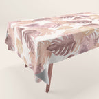 Modern boho pink tropical watercolour palms Tablecloth Gallery Image 1