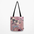 Vintage Perfume Bottles with Flowers Tote Bag Gallery Image 2