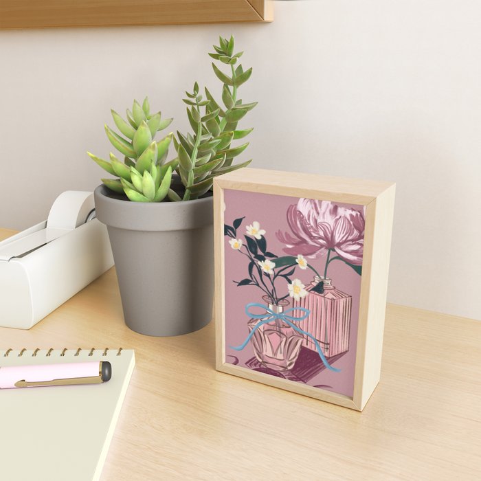 Vintage Perfume Bottles with Flowers Mini Art Print Gallery Image 2