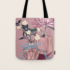 Vintage Perfume Bottles with Flowers Tote Bag Gallery Image 1