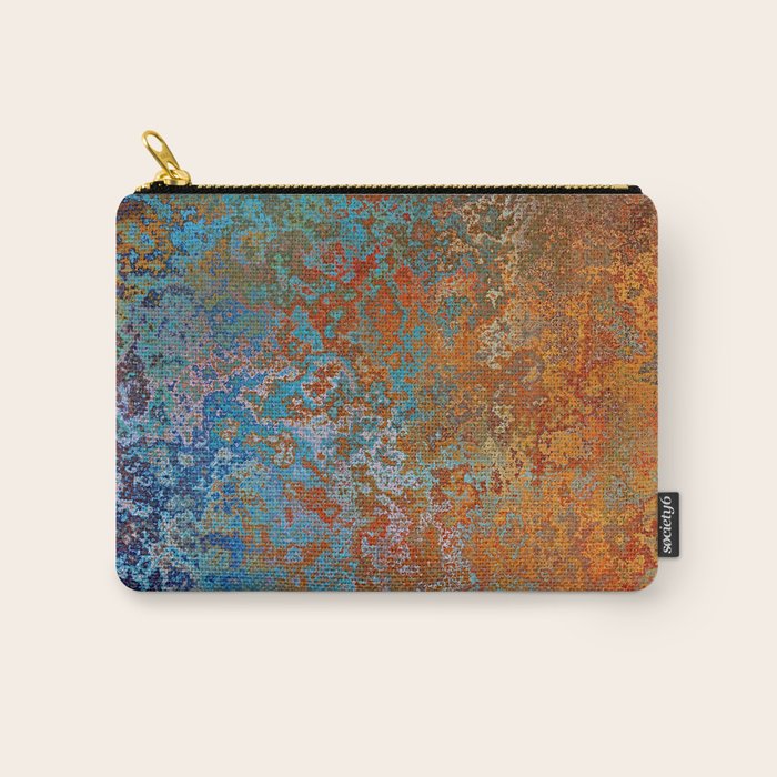 Vintage Rust, Copper and Blue Carry All Pouch Gallery Image 1