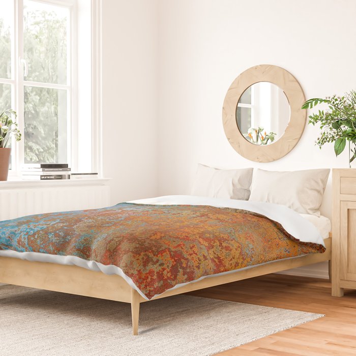 Vintage Rust, Copper and Blue Duvet Cover Gallery Image 2