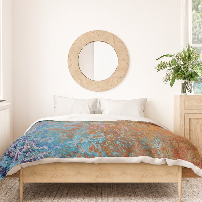 Vintage Rust, Copper and Blue Duvet Cover Gallery Image 3