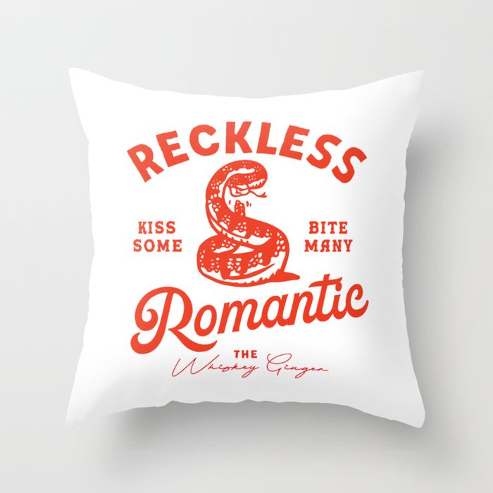 Reckless Romantic: Kiss Some, Bite Many.  Throw Pillow Gallery Image 6
