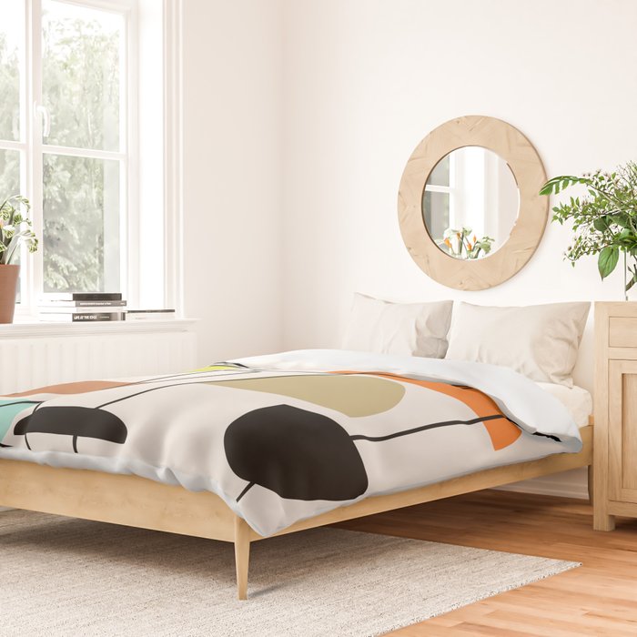 Mid Century Modern "Bowls" Duvet Cover Gallery Image 2