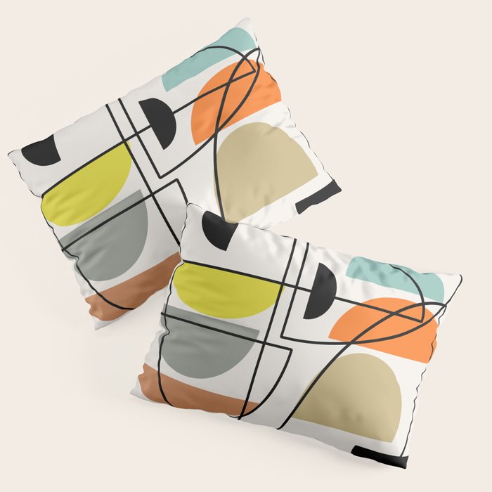 Mid Century Modern "Bowls" Pillow Sham Gallery Image 1