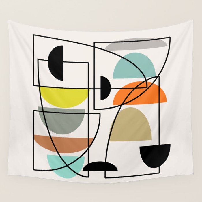 Mid Century Modern "Bowls" Wall Tapestry Gallery Image 4