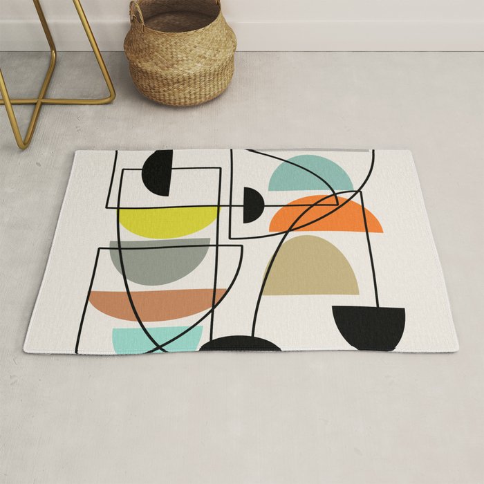 Mid Century Modern "Bowls" Rug Gallery Image 1