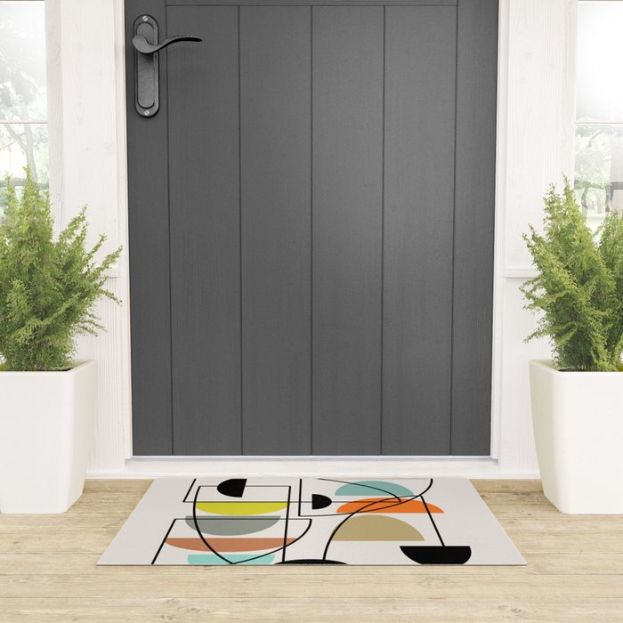 Mid Century Modern "Bowls" Welcome Mat Gallery Image 3