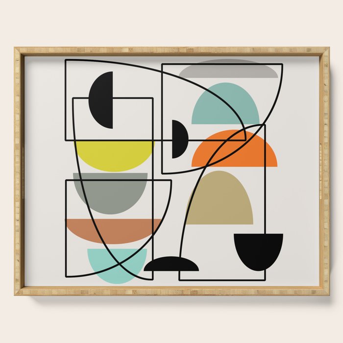 Mid Century Modern "Bowls" Serving Tray Gallery Image 1