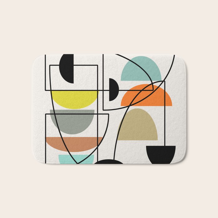 Mid Century Modern "Bowls" Bath Mat Gallery Image 1