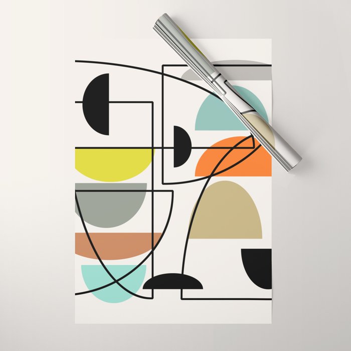 Mid Century Modern "Bowls" Wrapping Paper Gallery Image 1