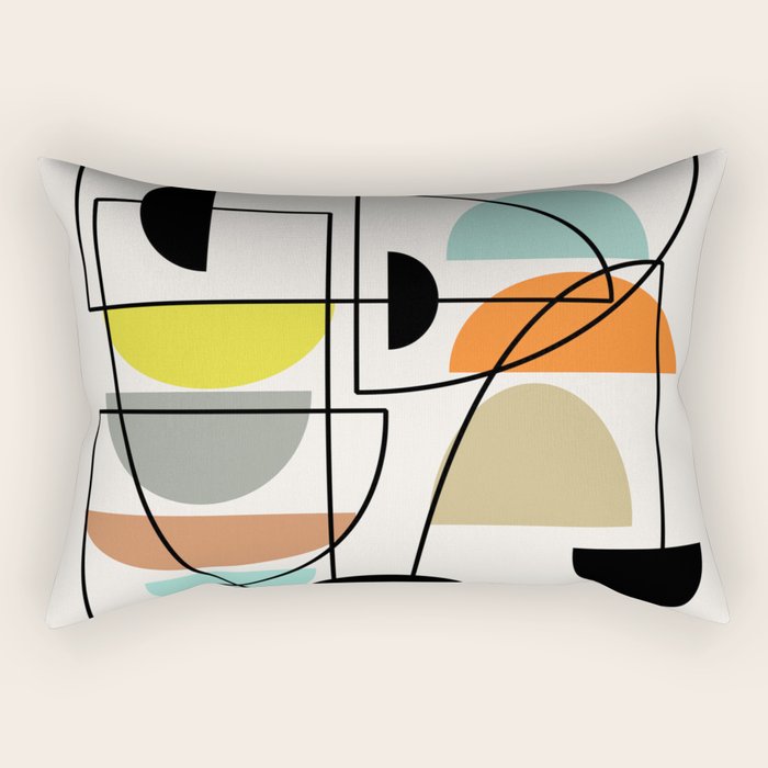 Mid Century Modern "Bowls" Rectangular Pillow Gallery Image 2