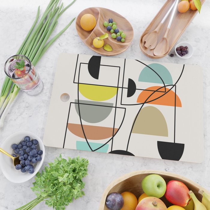 Mid Century Modern "Bowls" Cutting Board Gallery Image 2