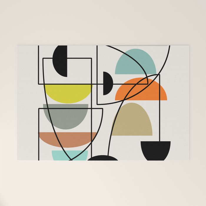 Mid Century Modern "Bowls" Welcome Mat Gallery Image 1