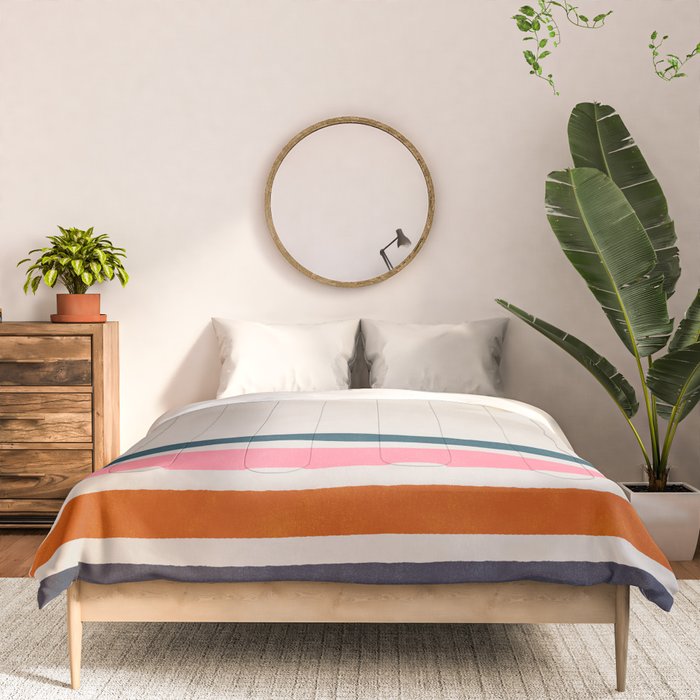 Blanket Stripe - silver grey with pink Comforter Gallery Image 3