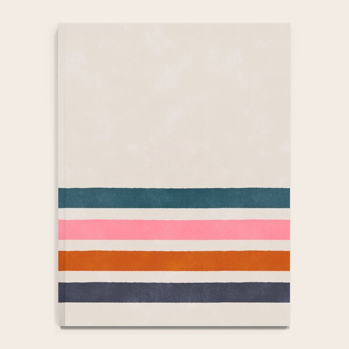 Blanket Stripe - silver grey with pink Notebook Gallery Image 4