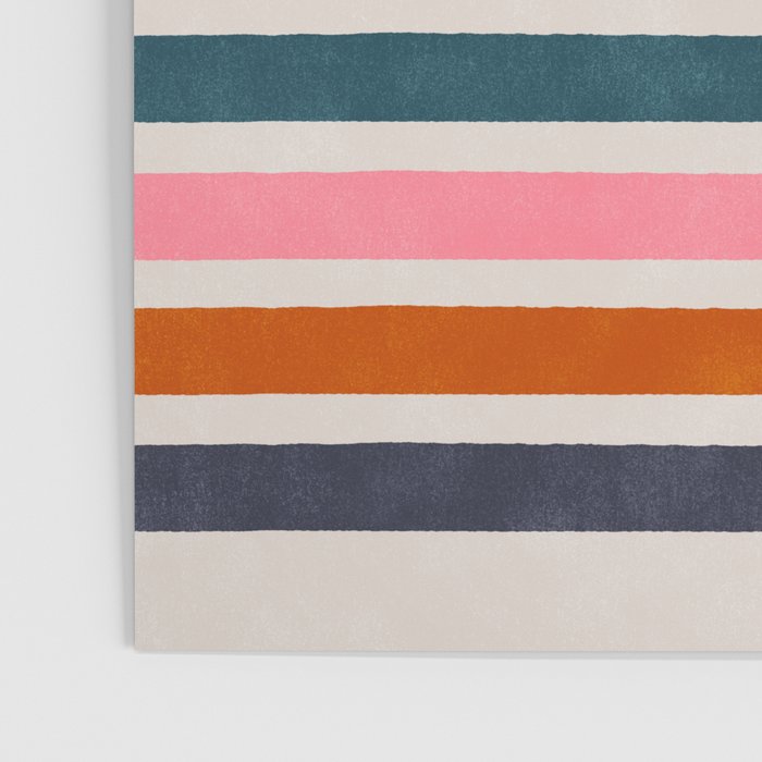 Blanket Stripe - silver grey with pink Poster Gallery Image 3