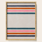 Blanket Stripe - silver grey with pink Serving Tray Gallery Image 1