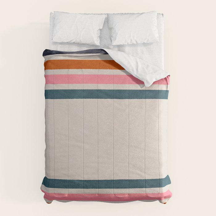 Blanket Stripe - silver grey with pink Comforter Gallery Image 6